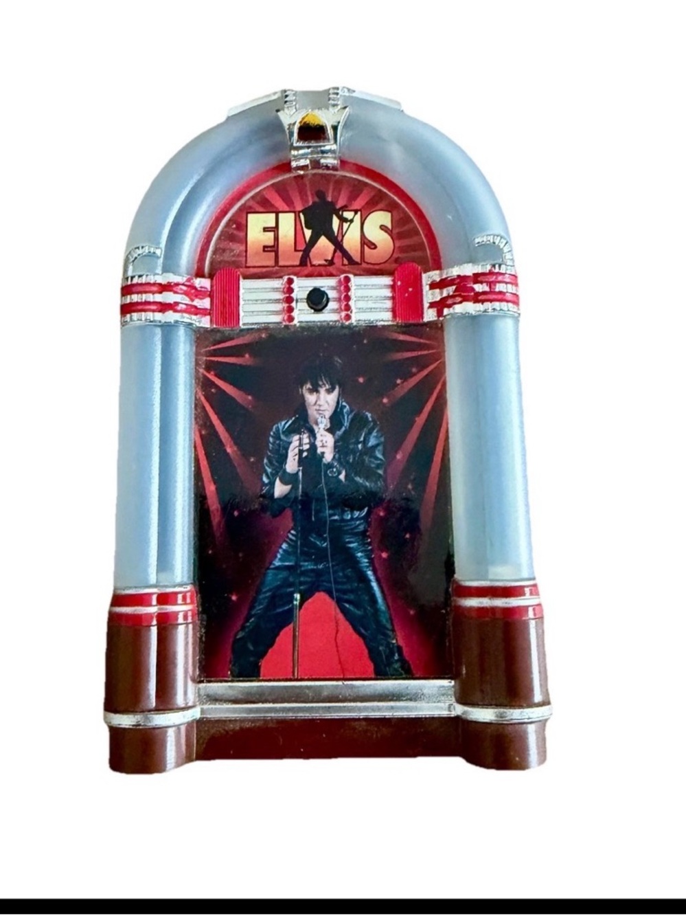 Elvis Presley Singing Jukebox All Shook Up Colored Revolving Lights Ornament - Picture 3 of 9